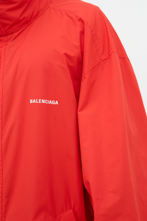 Balenciaga 2020 Logo Packable Hood Jacket