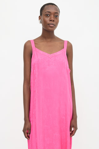 Balenciaga 2021 Floral Jacquard Slip Dress