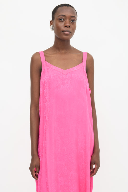 Balenciaga 2021 Floral Jacquard Slip Dress