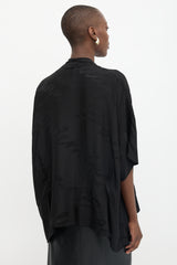 Balenciaga 2021 Satin Cursive Logo Blouse