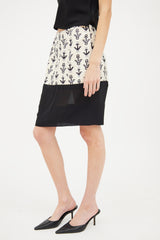 Balenciaga Cream & Navy Anchor Mini Skirt