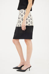 Balenciaga Cream & Navy Anchor Mini Skirt