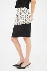Balenciaga Cream & Navy Anchor Mini Skirt