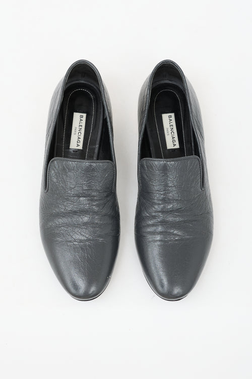 Balenciaga Aged Leather Studded Loafer