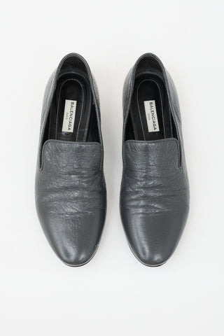 Balenciaga Aged Leather Studded Loafer