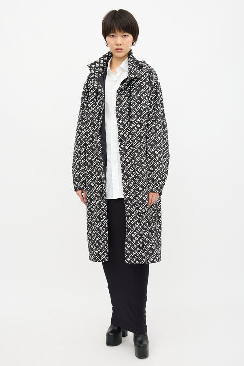 Balenciaga Allover Logo Rain Coat