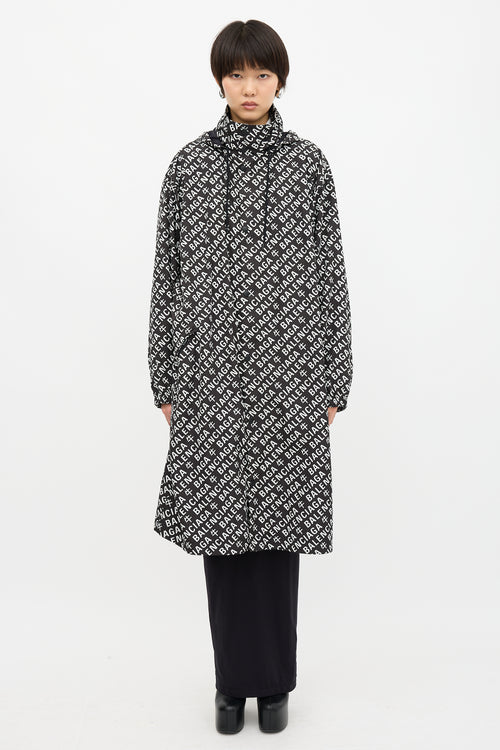 Balenciaga Allover Logo Rain Coat