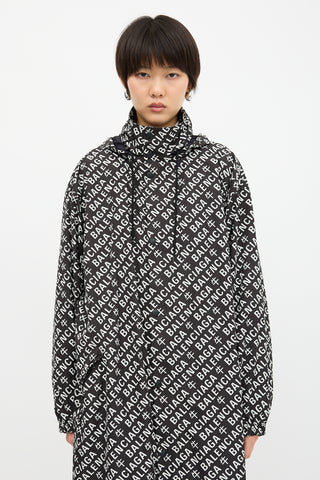 Balenciaga Allover Logo Rain Coat