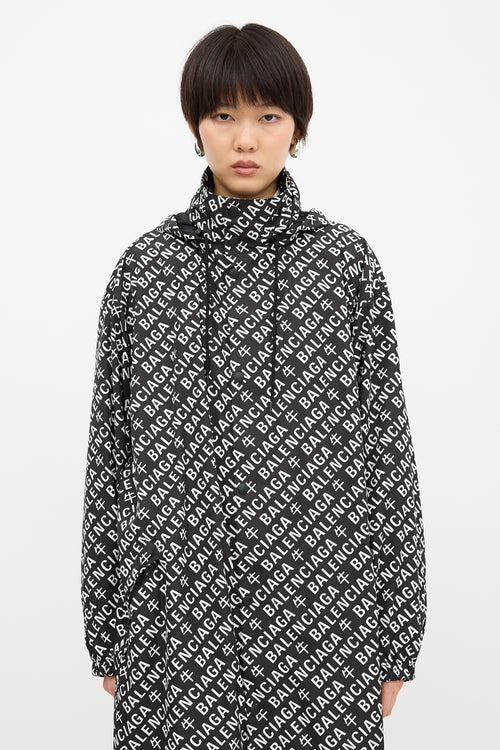 Balenciaga Allover Logo Rain Coat