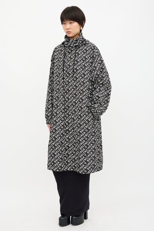 Balenciaga Allover Logo Rain Coat