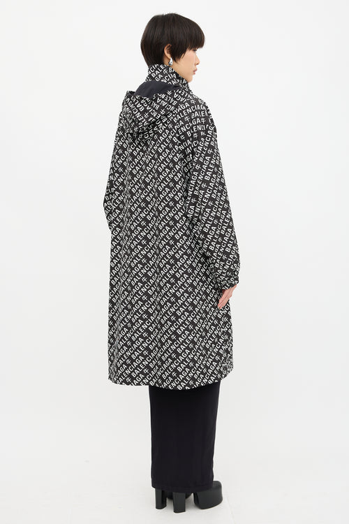 Balenciaga Allover Logo Rain Coat