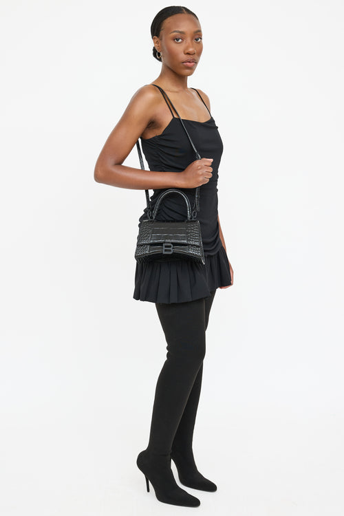 Balenciaga Hourglass Embossed Leather Bag