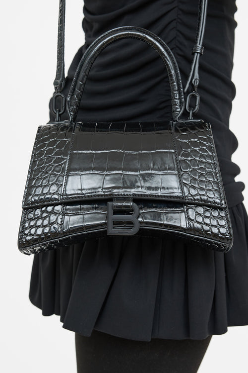 Balenciaga Hourglass Embossed Leather Bag