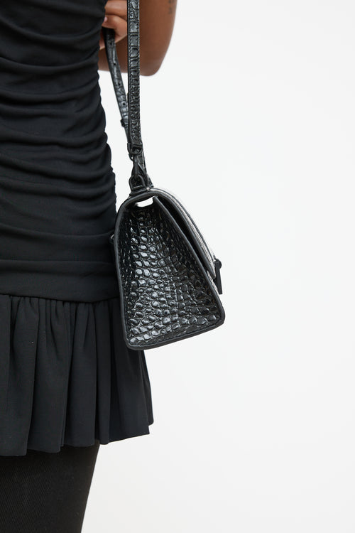 Balenciaga Hourglass Embossed Leather Bag