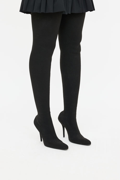 Balenciaga Knit Thigh High Boot