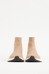 Balenciaga Beige & White Knit Speed Sneaker