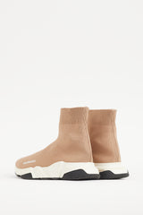 Balenciaga Beige & White Knit Speed Sneaker