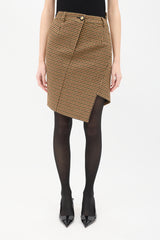 Balenciaga Beige & Multi Tweed Twisted Skirt