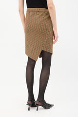 Balenciaga Beige & Multi Tweed Twisted Skirt