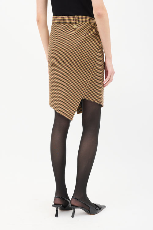 Balenciaga Beige & Multi Tweed Twisted Skirt