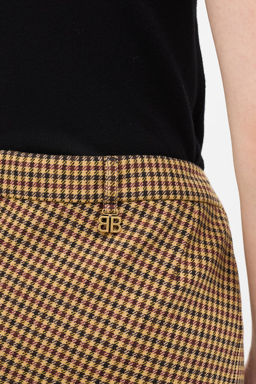 Balenciaga Beige & Multi Tweed Twisted Skirt