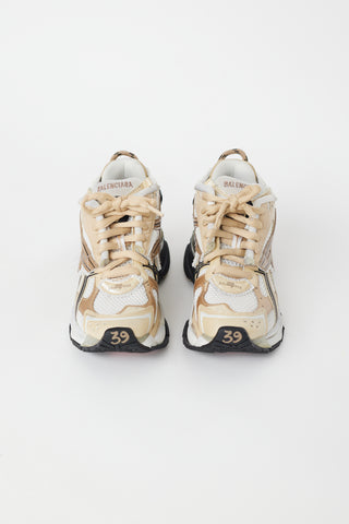 Balenciaga Beige & White Runner Sneaker