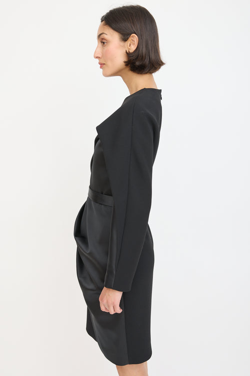 Balenciaga Black Belted Asymmetric Midi Dress