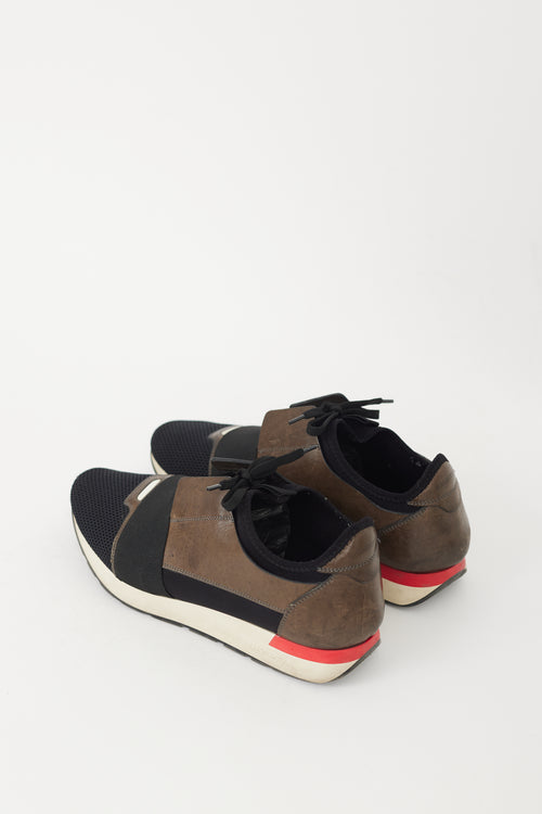 Balenciaga Black & Brown Race Runner Sneaker