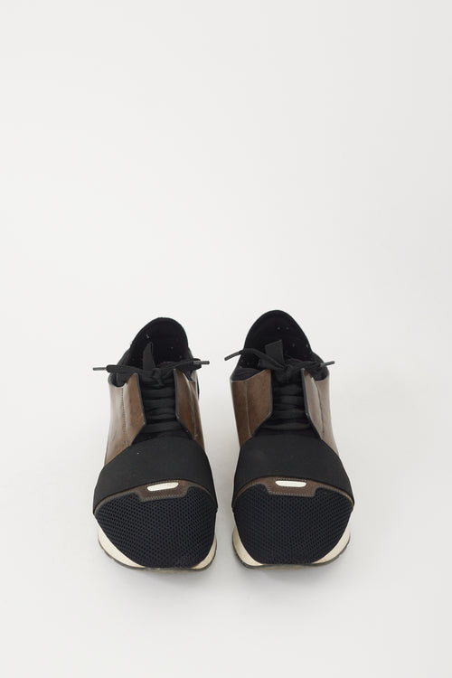 Balenciaga Black & Brown Race Runner Sneaker
