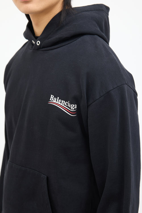 Balenciaga Black Campaign Logo Hoodie