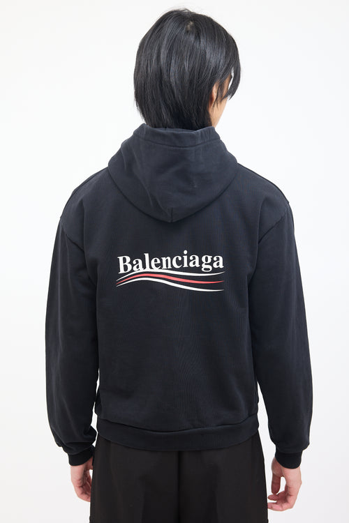 Balenciaga Black Campaign Logo Hoodie