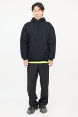 Balenciaga Black Cotton Side Zip Hoodie
