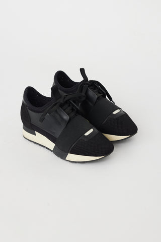 Balenciaga Black & Cream Race Runner Sneaker