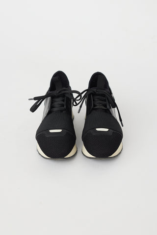 Balenciaga Black & Cream Race Runner Sneaker