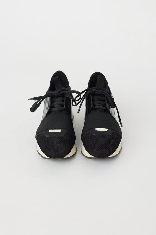 Balenciaga Black & Cream Race Runner Sneaker