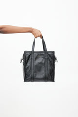 Balenciaga Black Crinkled Leather Mini Bazaar Crossbody Bag