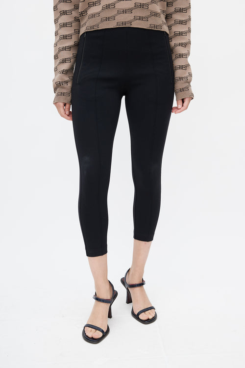 Balenciaga Black Cropped Pleated Trouser