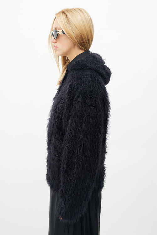 Balenciaga Black Fuzzy Hooded Sweater