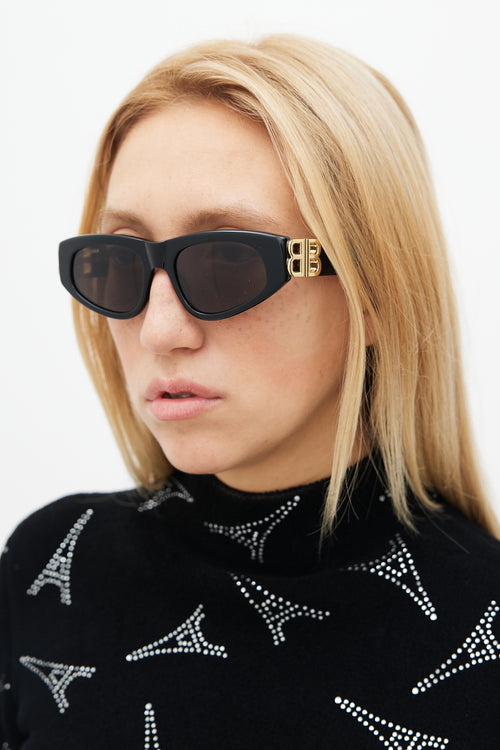 Balenciaga Black & Gold BB0095S Sunglasses