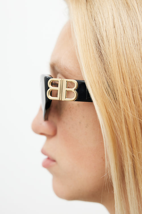 Balenciaga Black & Gold BB0095S Sunglasses