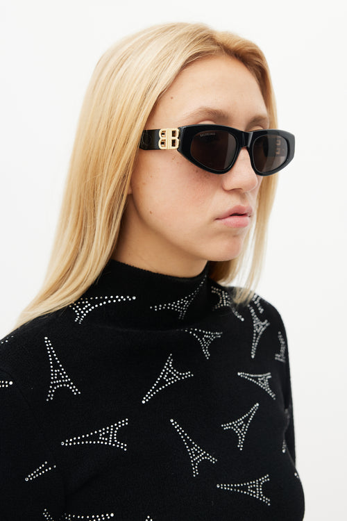 Balenciaga Black & Gold BB0095S Sunglasses