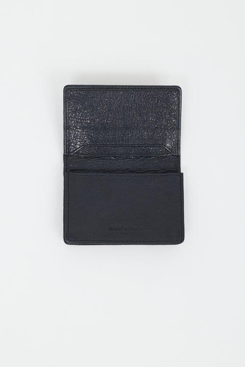 Balenciaga Black & Gold City Moto Bifold Cardholder