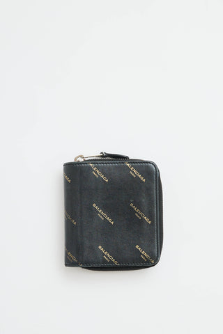 Balenciaga Logo Zip Wallet