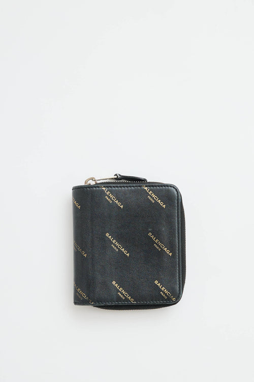 Balenciaga Logo Zip Wallet