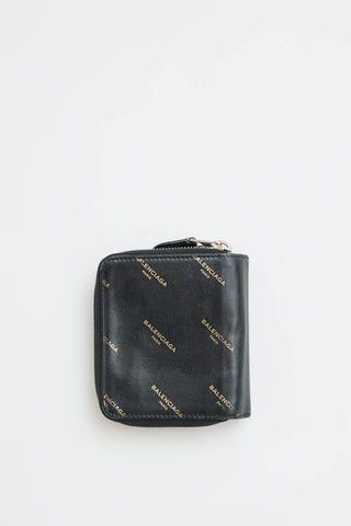Balenciaga Logo Zip Wallet