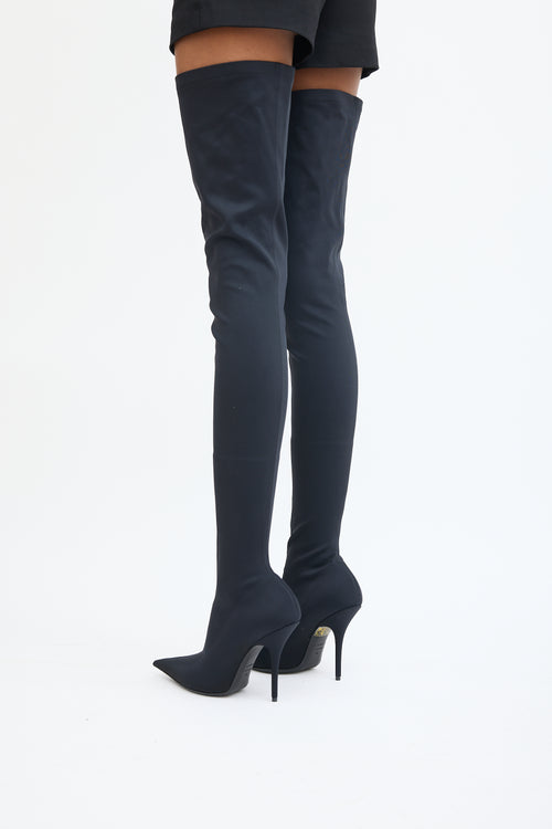 Balenciaga Black Knife Thigh High Heeled Boot