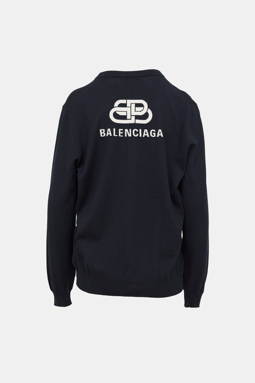Balenciaga Wool Knit Logo Sweater