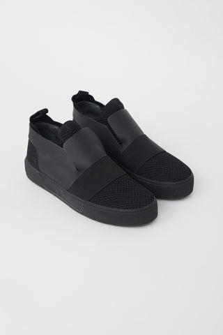 Balenciaga Black Leather & Mesh Low Sneaker