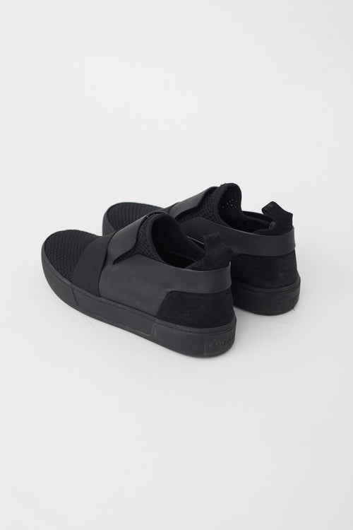 Balenciaga Black Leather & Mesh Low Sneaker