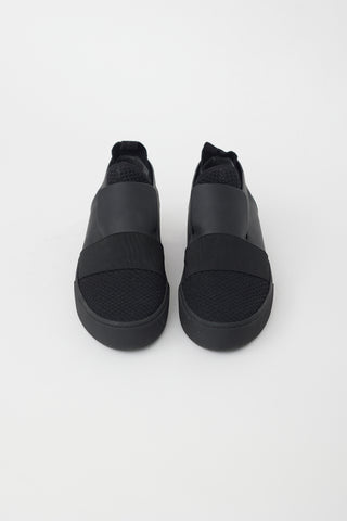 Balenciaga Black Leather & Mesh Low Sneaker